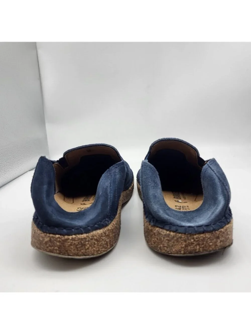 Birkenstock Callan Men’s Slip-On Suede Shoes Size 42 9 US Navy Cork Sole